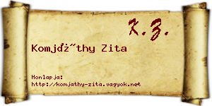 Komjáthy Zita névjegykártya