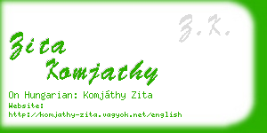 zita komjathy business card
